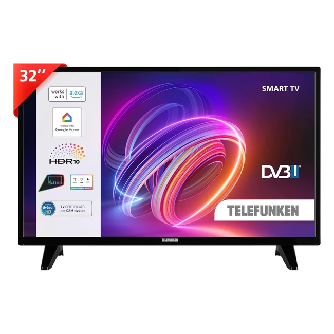 Telefunken Smart TV 32 HD Ready TE32553B45V2DZ - Alexa Integrata - Dolby Vision HDR10