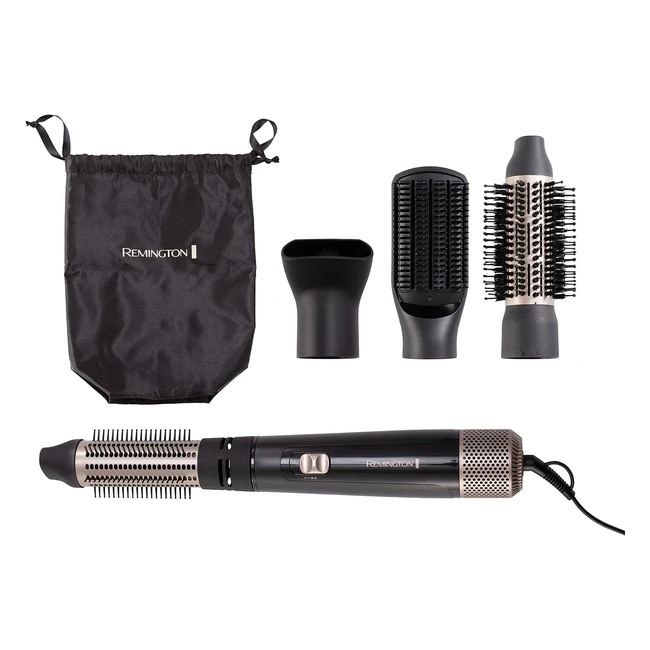 Remington Blow & Dry Caring Air Styler - Hair Dryer, Hot Brush, and Hair Curler - 4 Attachments - 1000 Watts AS7500 - Black