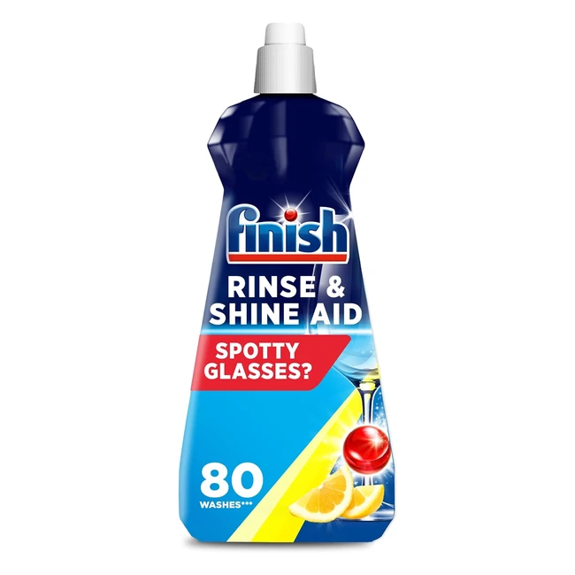 Finish Dishwasher Rinse Shine Aid Lemon 400ml - Drier Glasses  Spot Prevention