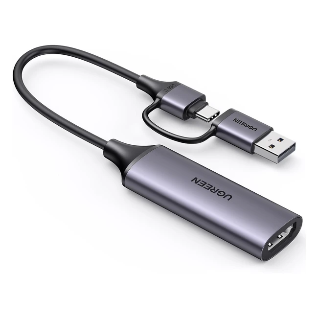 Capturadora UGREEN HDMI 4K 1080p HD 60fps USB C Streaming OBS PC Switch PS5 Xbox