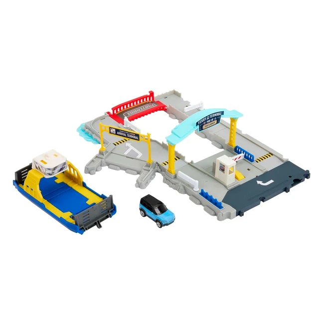 Coffret Port de Ferry Matchbox avec Ferry et Voiture Land Rover - Jouet Enfant 3+ Ans HMH29