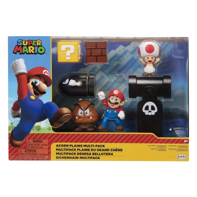 Nintendo Super Mario Diorama Set Piana delle Ghiande - Include 4 Personaggi e Accessorio - Ideale per Bambini e Collezionisti
