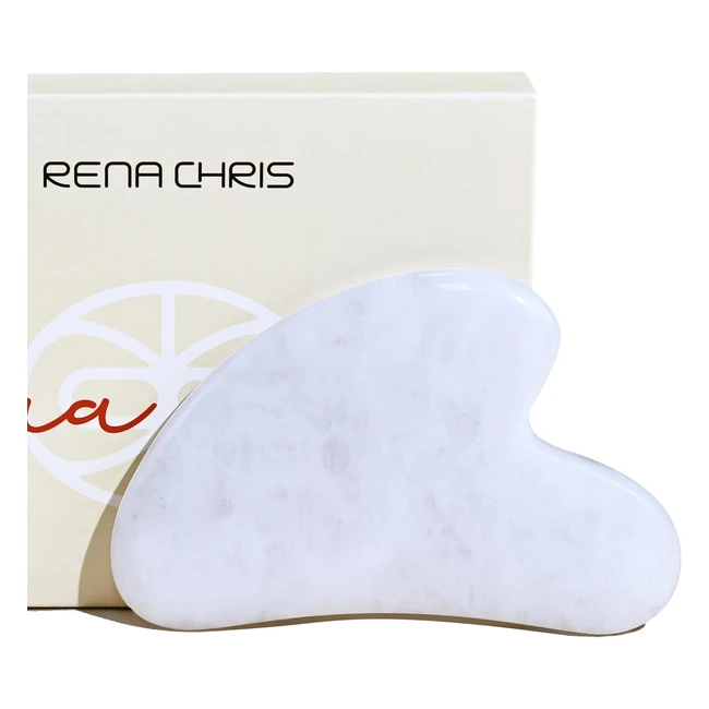 Rena Chris Gua Sha Visage Jade Blanc - Sculpte la Machoire - Rduit les Poches