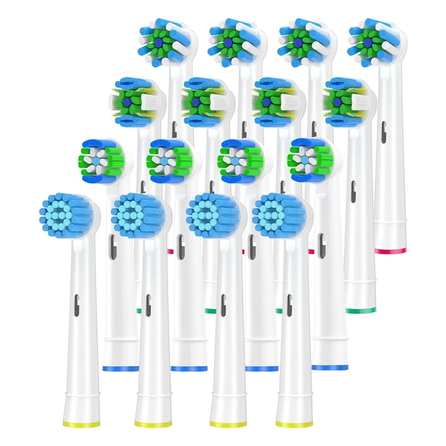 Qlebao Toothbrush Heads Compatible with Oral B Electric Toothbrush Head4Sensitive Clean4Precision Clean4Floss Clean4Cross Clean Replacement Brush Head for Teens or Kids 16pcs