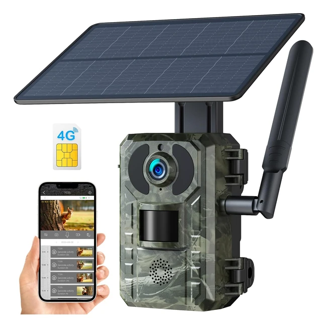 Voopeak Camra Chasse 4G Solaire 25K HD 14MP IP66 - Surveillance Faune