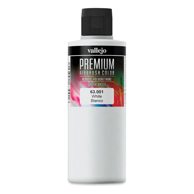 Vallejo Premium Airbrush Color 200 ml Bianco 063001 - Vernice Base Acqua