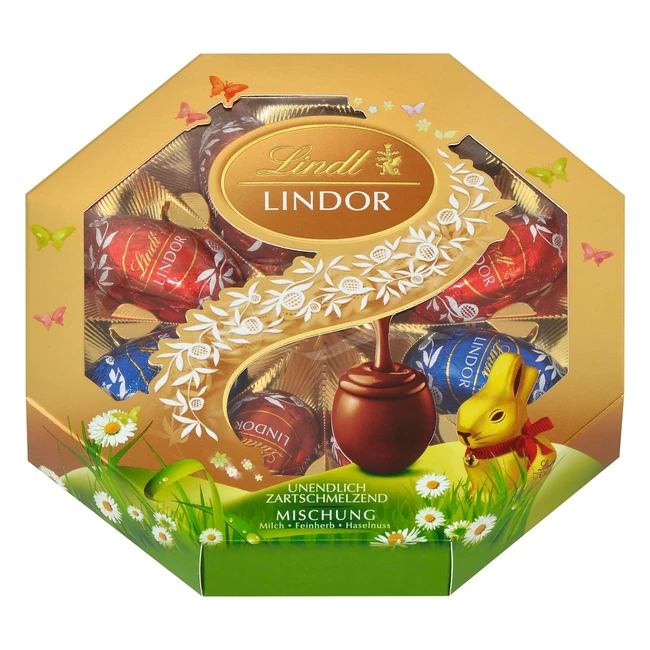Lindt Lindor Ostern Mix Schokolade 144g Kassette - Vollmilch Edelbitter Nuss -