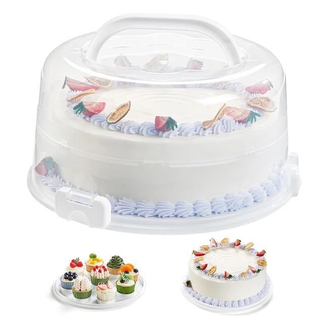 Boîte à gâteau Lifewit pour cupcakes - Grande capacité - Transportable et stockage en plastique - Blanc