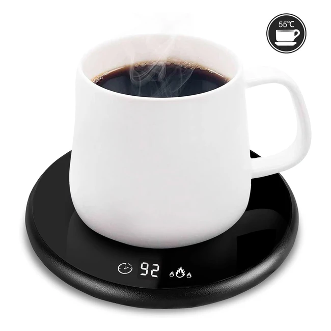 Smart Electric Coffee Mug Warmer Touch Tech LED Display Home Office Milk Cup Two Temp Settings
