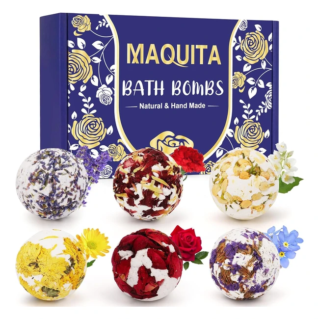 Maquita 6pcs Bath Bombs Handcrafted Spa Aromatherapy Stress Relief Gift Men Women Girls Boys #MothersDay #Birthday #Christmas