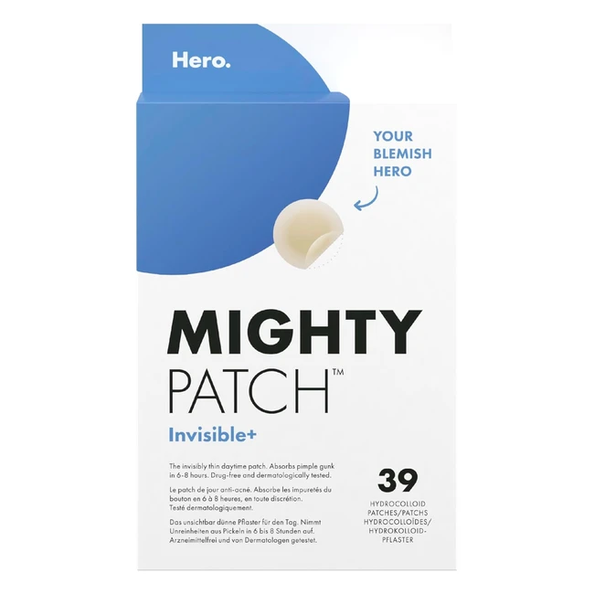 Hero Cosmetics Mighty Patch Clear Spot Remover - Daytime Acne Treatment - 39 Pimple Patches