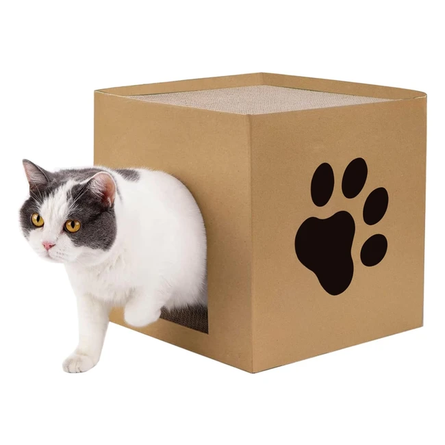Cat Cardboard Scratcher House - Eco-Friendly - 30x30x30cm