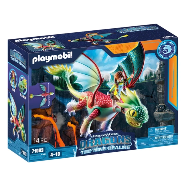 Playmobil Dreamworks Dragons 71083 - Feathers y Alex - Juego de Equitacin - A 