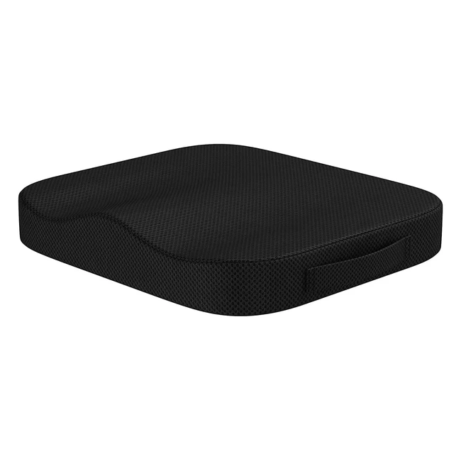 Portable Seat Cushion for Office - Soft Memory Foam - Non Slip Bottom - Carry Ha