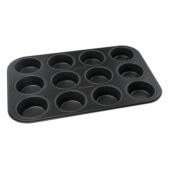 Moule à muffins Zenker 6535 - 12 empreintes - Acier inoxydable - 385 x 265 x 3 cm