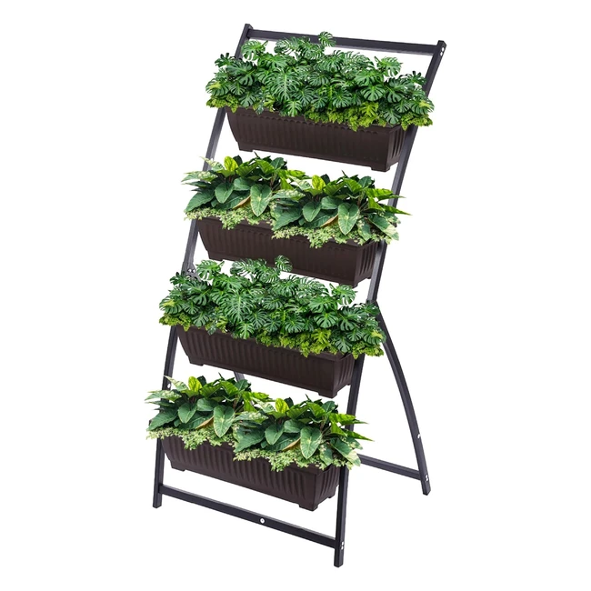Jardinera Vertical Khomo Gear con 4 Macetas - Ideal para Huerto Urbano