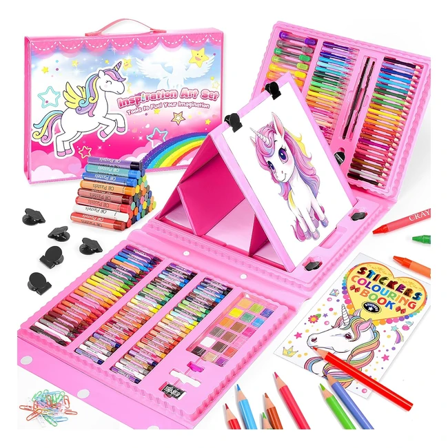 Valigetta Colori per Bambini Unicorno 208 Pezzi - HappyGoLucky
