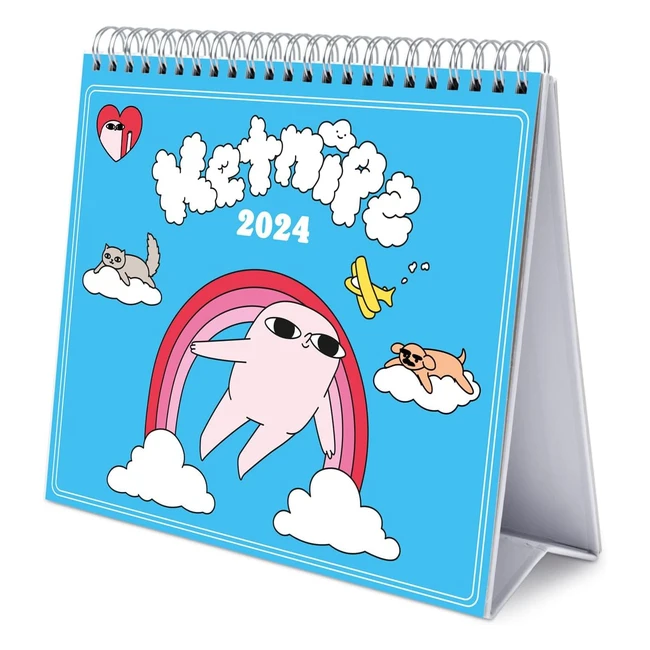 Calendario da tavolo 2024 Ketnipz 12 mesi - Planner annuale 2025 18x20 cm