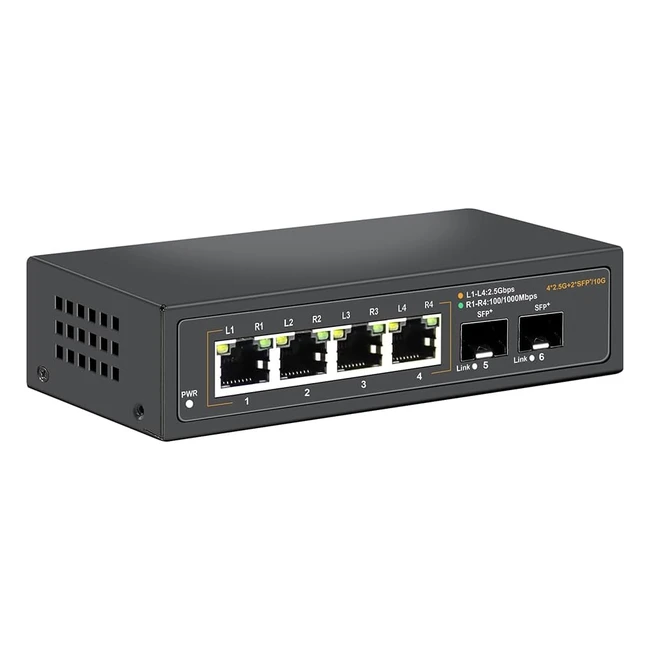 Davuaz Commutateur Ethernet 25G Non Admin 4 Ports 25G Baset 2 Ports Uplink 10G S