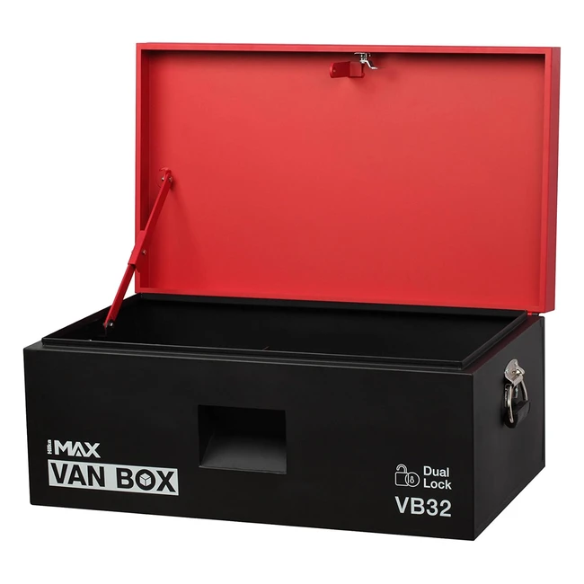 Hilka Tools VB32 Van Storage Box RedBlack 32inch - Heavy Duty Steel Safe