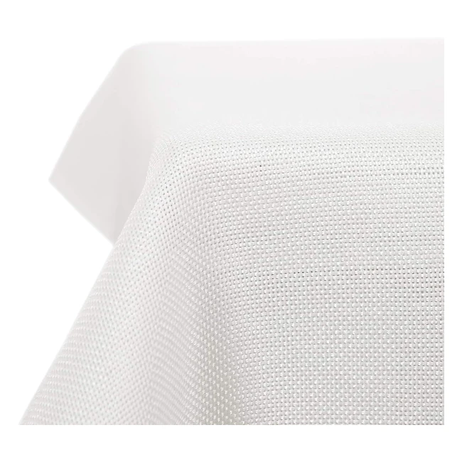 Deconovo Faux Linen Table Cover 59x79in White - Water Resistant & Wipeable