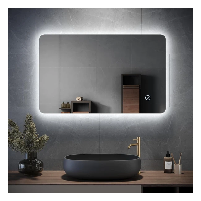Elegant 800 x 500mm Backlit LED Bathroom Mirror - High Quality Materials  Touch