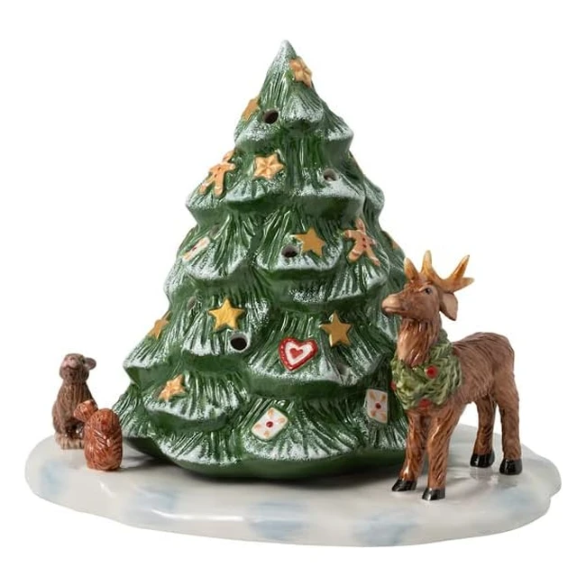 Villeroy & Boch Christmas Toys Memory - Figurine Sapin de Noël Porcelaine - Bougie Chauffeplat Multicolore 23x17x17 cm