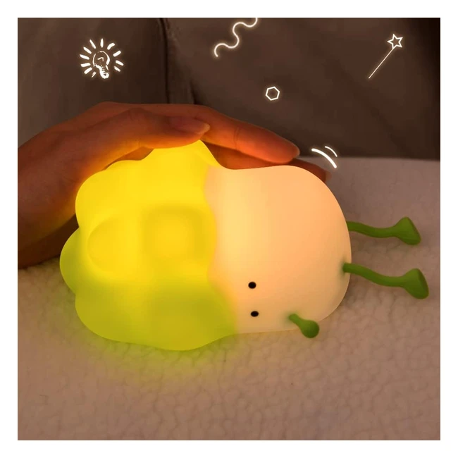 Cute Baby Night Light URAQT Cabbage LED Lamp USB Rechargeable Dimmable Sleep Lamp for Kids
