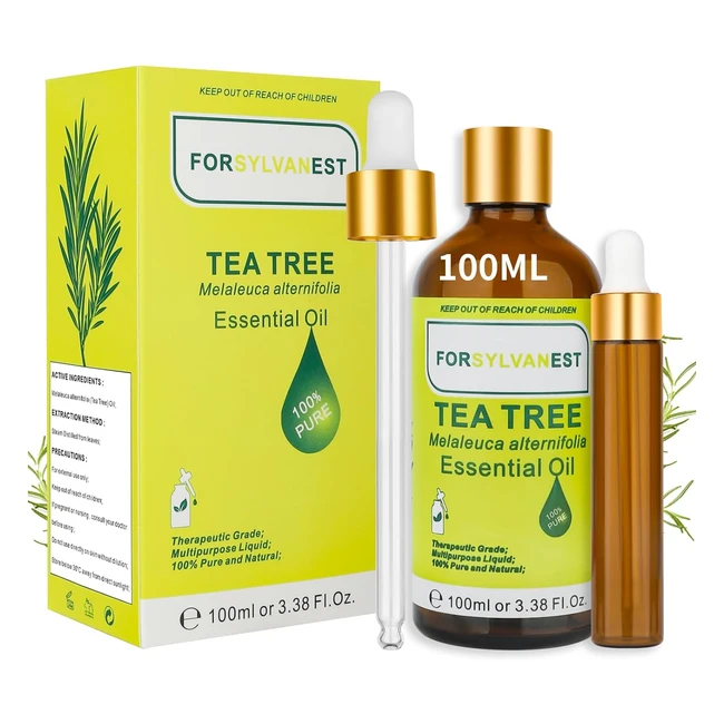 Olio Essenziale Tea Tree 100ml 100 Puro Naturale Non Diluito Aromaterapia Massa