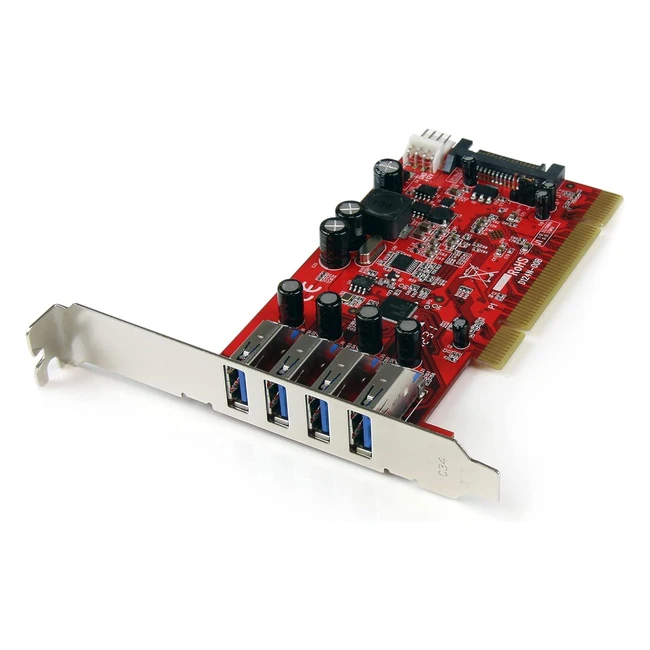 Scheda PCI Startechcom USB 30 5Gbps con Alimentazione - Satasp4 PCIUSB3S4