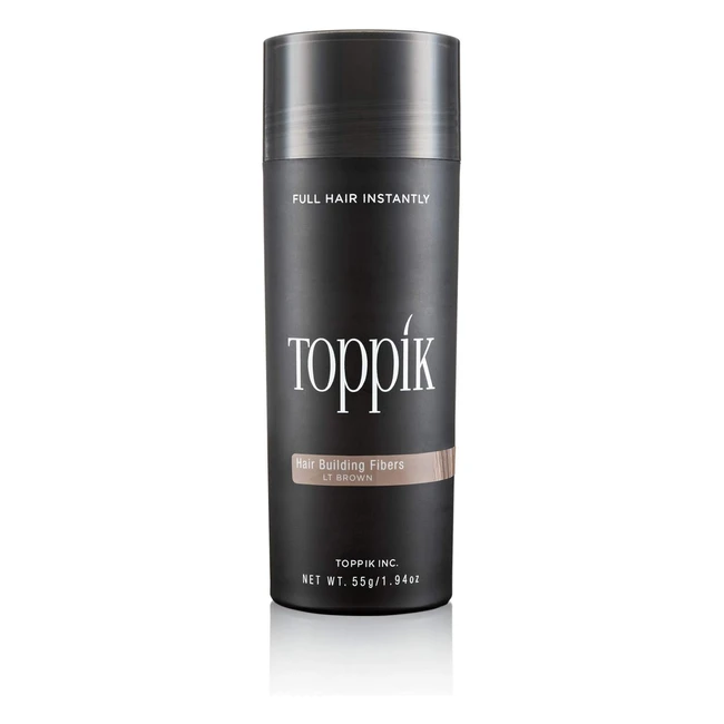 Topik Hair Building Fibres Powder Light Brown 55g - Thicker Hairline & Beard Instant Concealer
