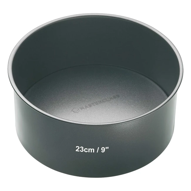 Masterclass KCMCHB36 23 cm Deep Cake Tin with PFOA Non Stick and Loose Bottom 1 mm Carbon Steel 9 Inch Round Pan