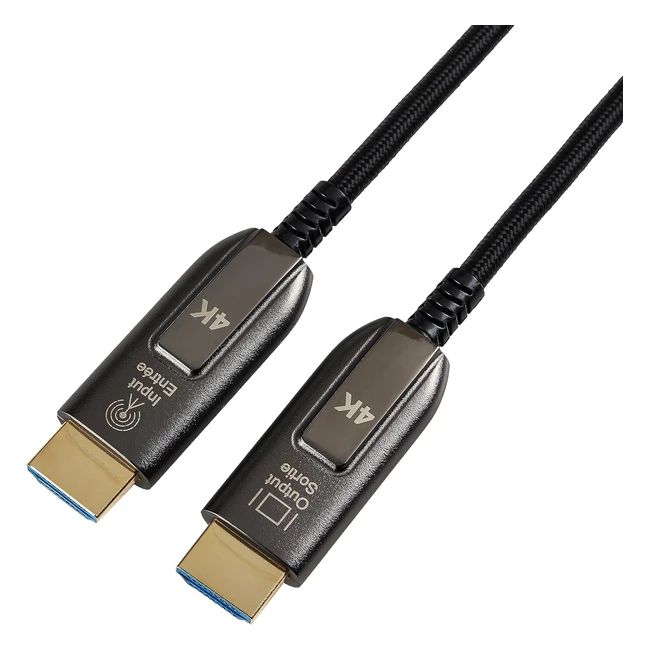 Cable HDMI Amazon Basics Fibra ptica 10m Negro - Alta Velocidad 4K ARC