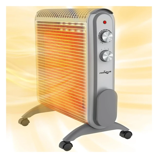 Radiateur électrique 2000W Fraxinus, chauffage par convecteur, thermostat ajustable, protection contre surchauffe