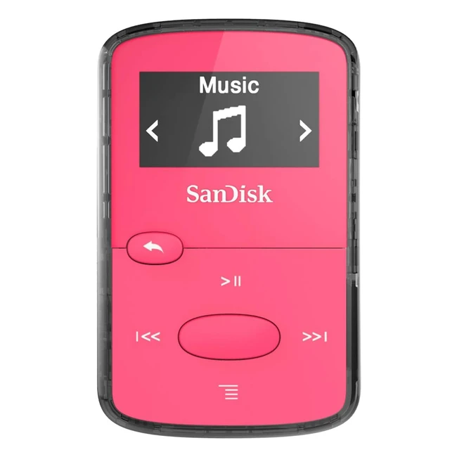 Lettore MP3 SanDisk Clip Jam 8GB - Rosa - Riproduzione File Audio - Display Luminoso - Ottimo Suono