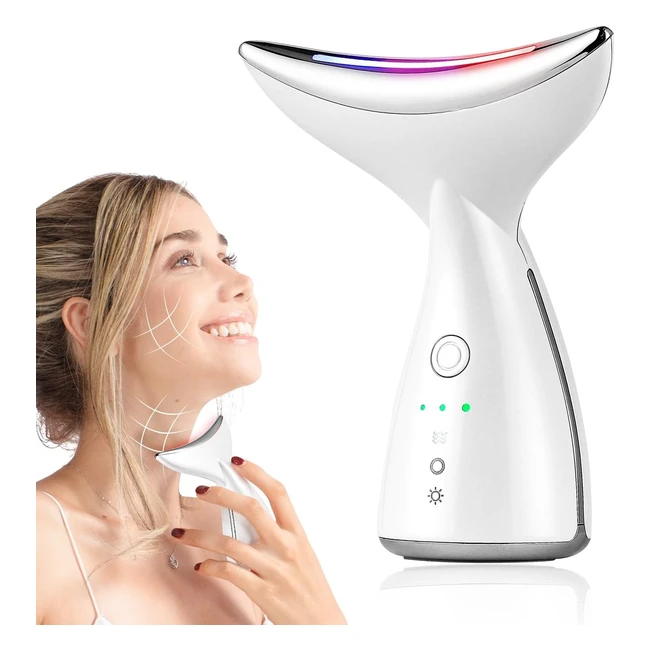 Foreverlily Face Massager Red Light Therapy Wand 3 Modes Microcurrent Face Lift Device Neck Wrinkle Remove Antiaging LED Photon Therapy Skintightening Machine