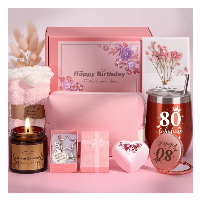 80th Birthday Gifts for Women - Personalised Pamper Hamper - Tudou 80th Birthday