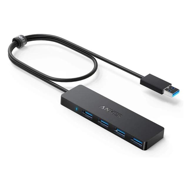 Anker 4-Port USB 30 Hub - Ultra Slim - Datenhub mit 60cm Verlngerungskabel - 