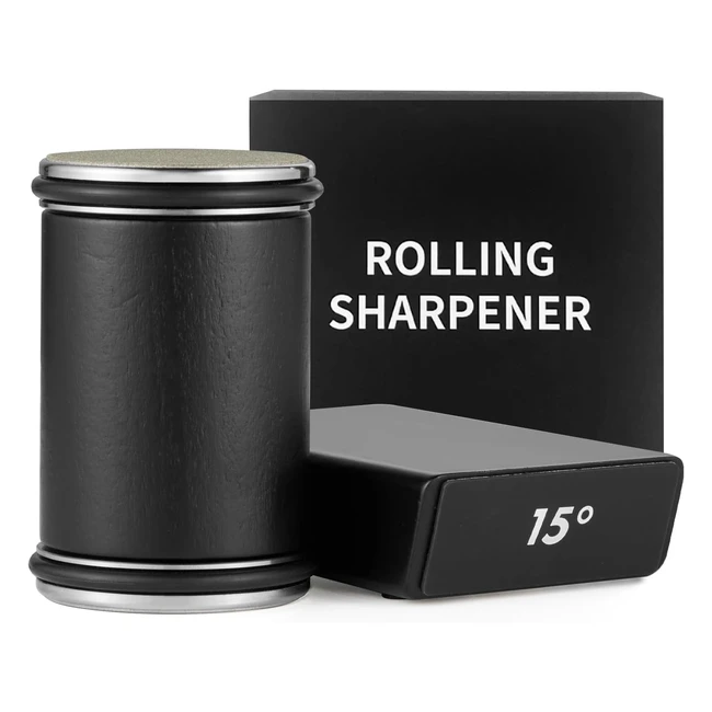 Professional Rolling Knife Sharpener | Easy Sharpening System | 15 & 20 Degree Angles | Black