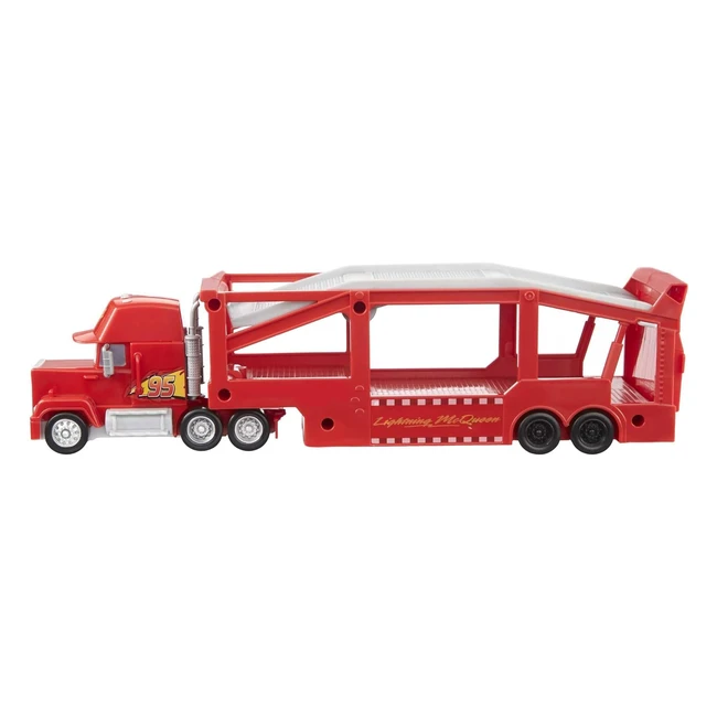 Disney Pixar Cars HHJ54 Mack Hauler Spielzeugtransporter ca 33 cm mit Rampe und