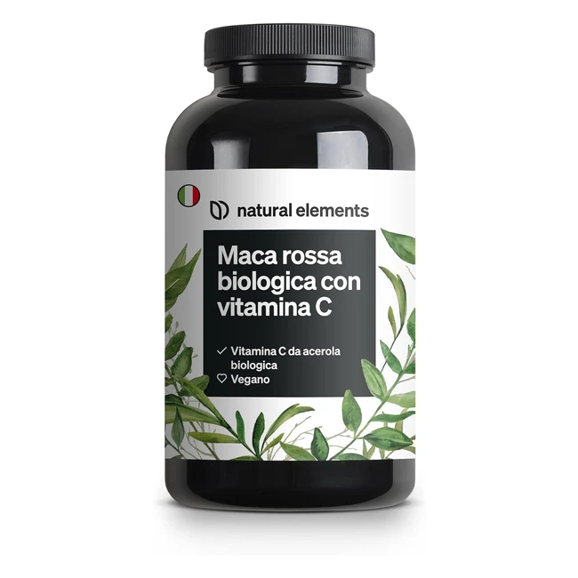 Maca Rossa Biologica 3000mg - 180 Capsule - Vitamina C Naturale - Certificazione Biologica