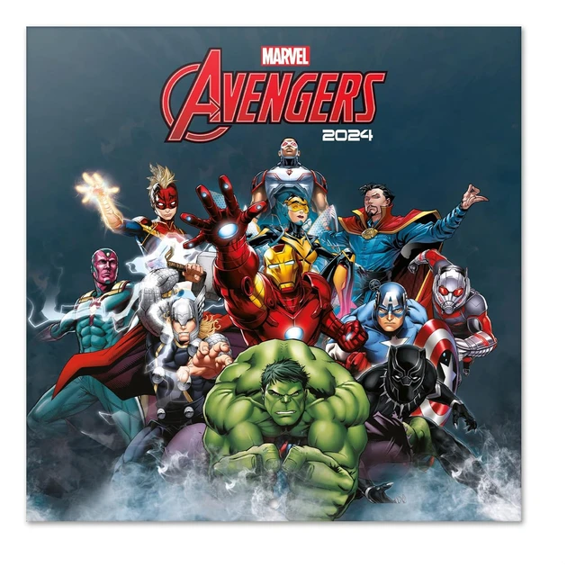 Calendario Marvel The Avengers 2024 - Poster Regalo Incluso - 30x30cm