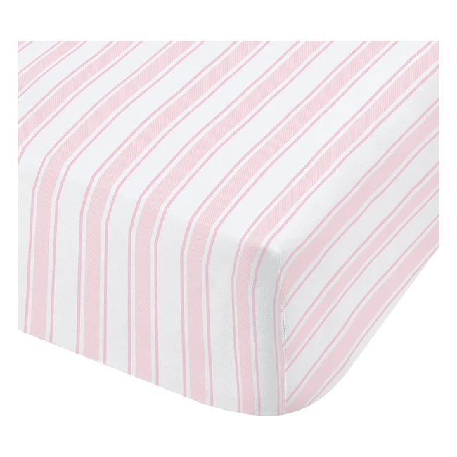Bianca Check & Stripe Cotton Double Fitted Sheet Pink - Soft & Stylish Bedding