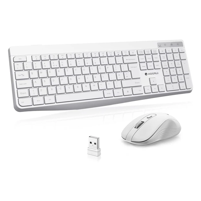 Koorui Wireless Keyboard and Mouse Combos UK Layout Full Size Keyboard and Mouse