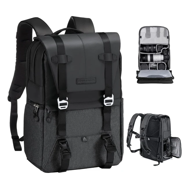 KF Concept 3in1 Camera Backpack Open Design 20L for CanonNikonSony 4 Lenses 