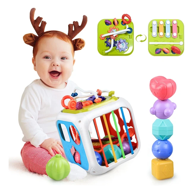 Jouet Montessori 1 an - Kizmyee Cube Sensoriel Bébé - Toupie Ventouse - Cadeau Enfant Garçon Fille 1 2 3 ans