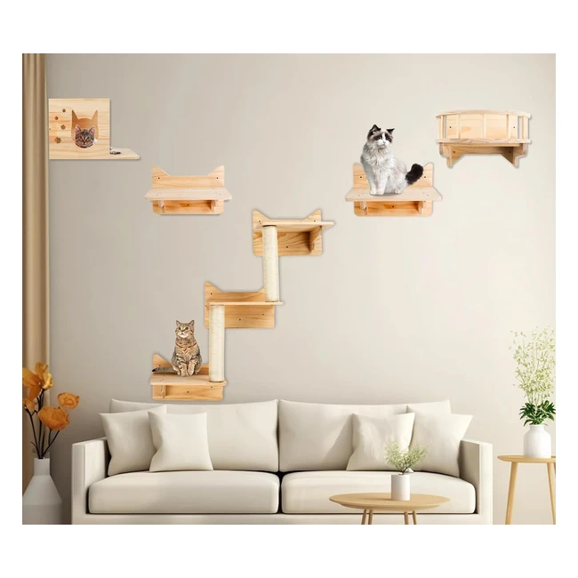 Cat Wall Shelves Set - Durable  Stylish - Climbing Shelf  Playground - Scratch