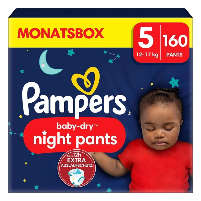 Pampers Babydry Nachtwindeln Größe 5 12-17 kg Monatsbox - 160 Windeln