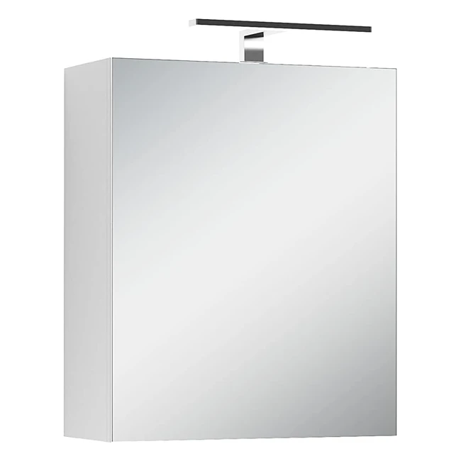 Byliving Spree 50 Spiegelschrank Badezimmerschrank mit LED-Beleuchtung und Schal