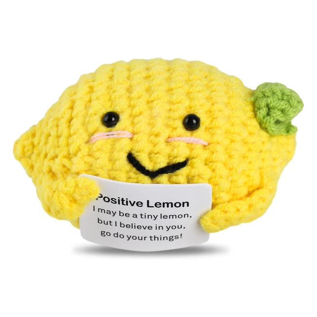 Funny Positive Lemon Mini Knitted Wood Doll - Aforentier 1234 - Cute Gifts for 